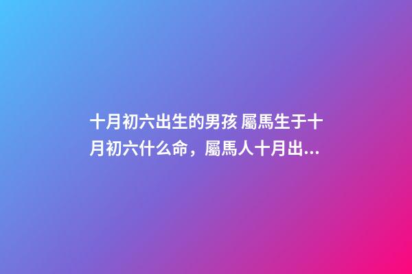 十月初六出生的男孩 屬馬生于十月初六什么命，屬馬人十月出生好嗎-第1張-觀點(diǎn)-玄機(jī)派